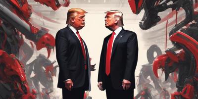 one Trump 45, One Trump 47 facing off.