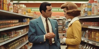 couple in a grocery store