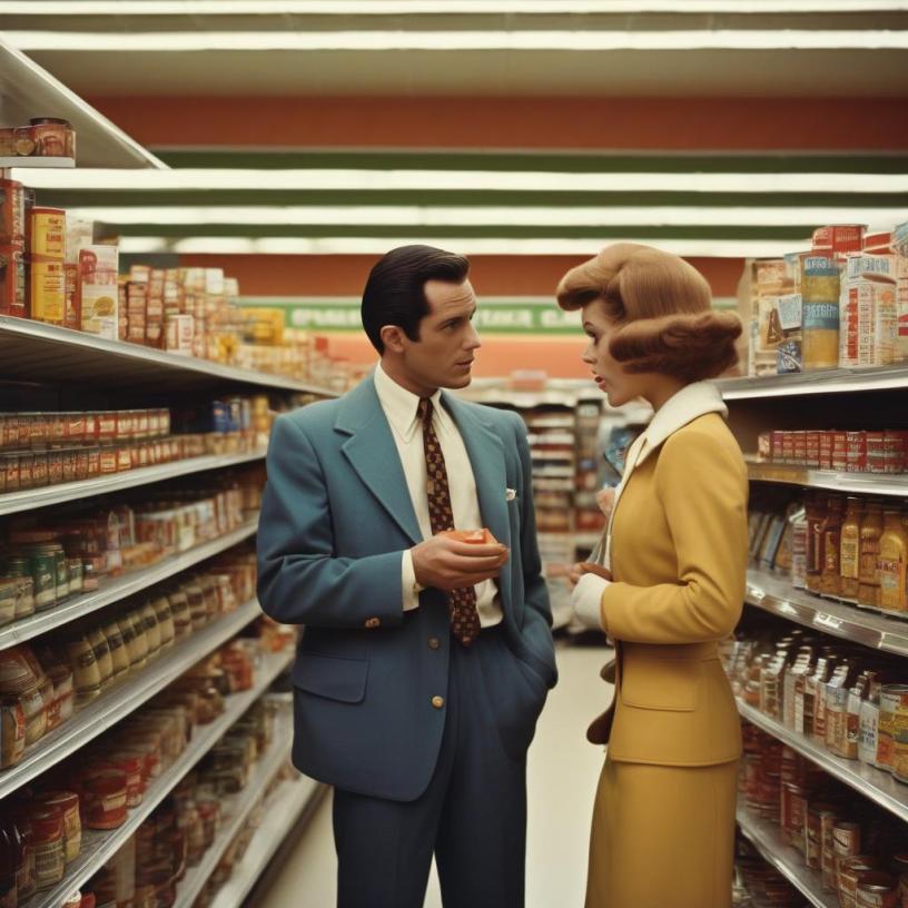couple in a grocery store