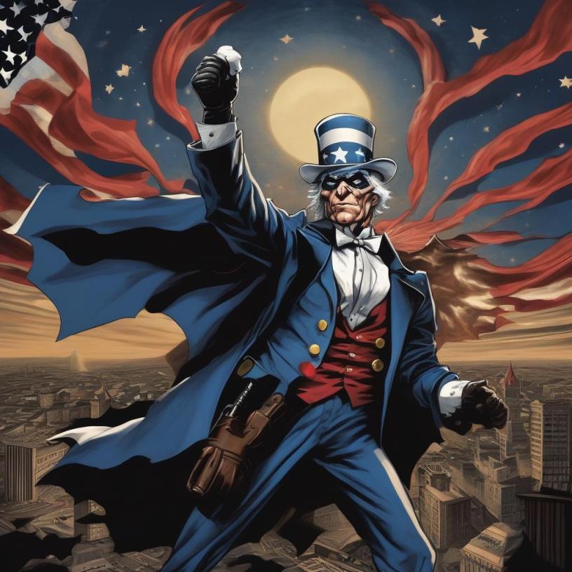 Uncle Sam Standing Up to Tyrants