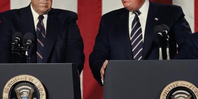 Richard M Nixon on the left and Donald J Trump in s photographic AI rendering of the two Mad Man Presidents of recent US history.