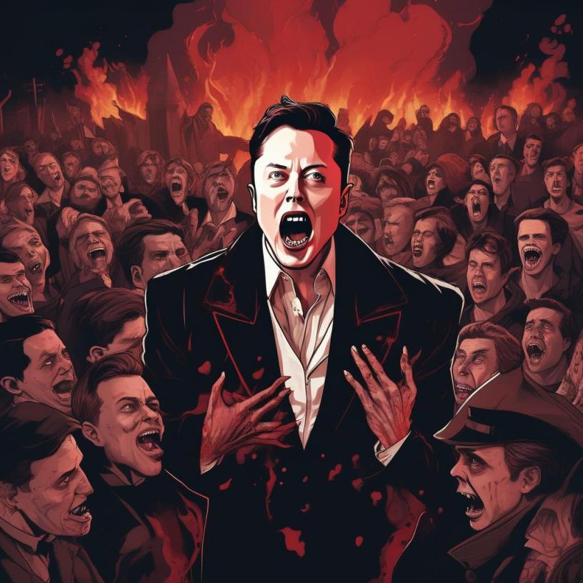 Ct. Musk turns to ash as the fires of protest consume his businesses.