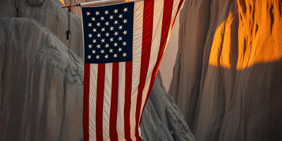 American Flag in Yosemite