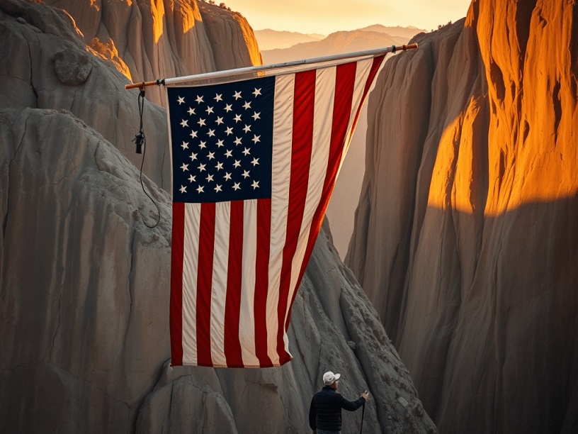 American Flag in Yosemite