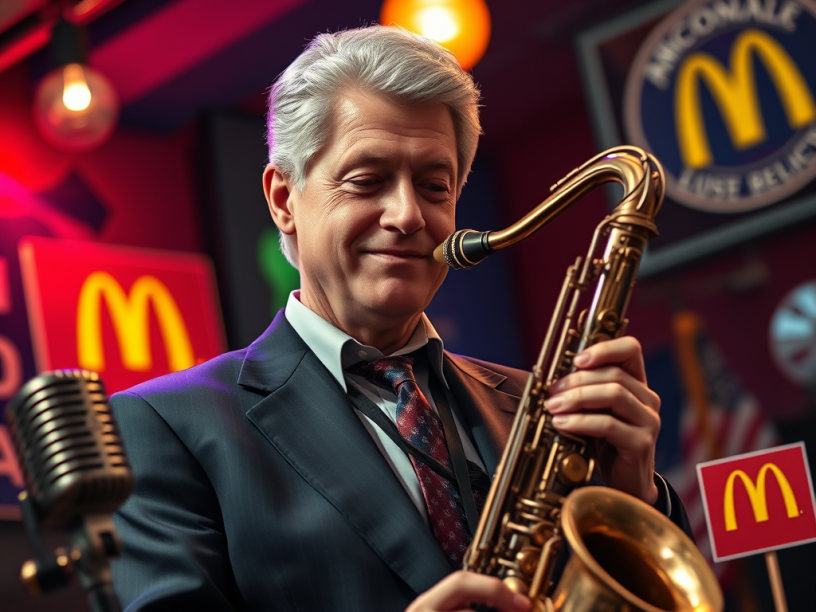 Bill Clinton Player His Marching Tune