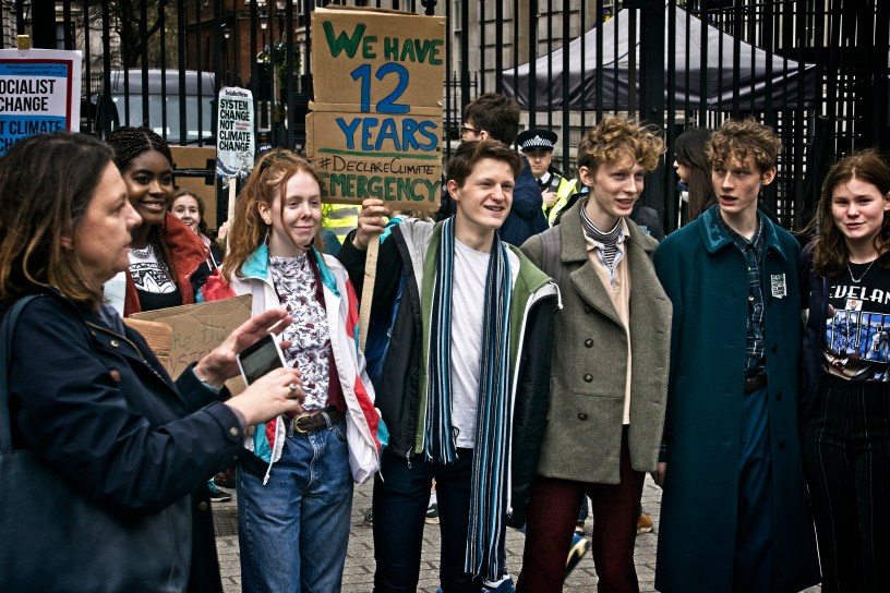 Photos taken at the Global Climate Strike in London on Friday 15th March 2019. Garry Knight from London, England, CC0, via Wikimedia Commons