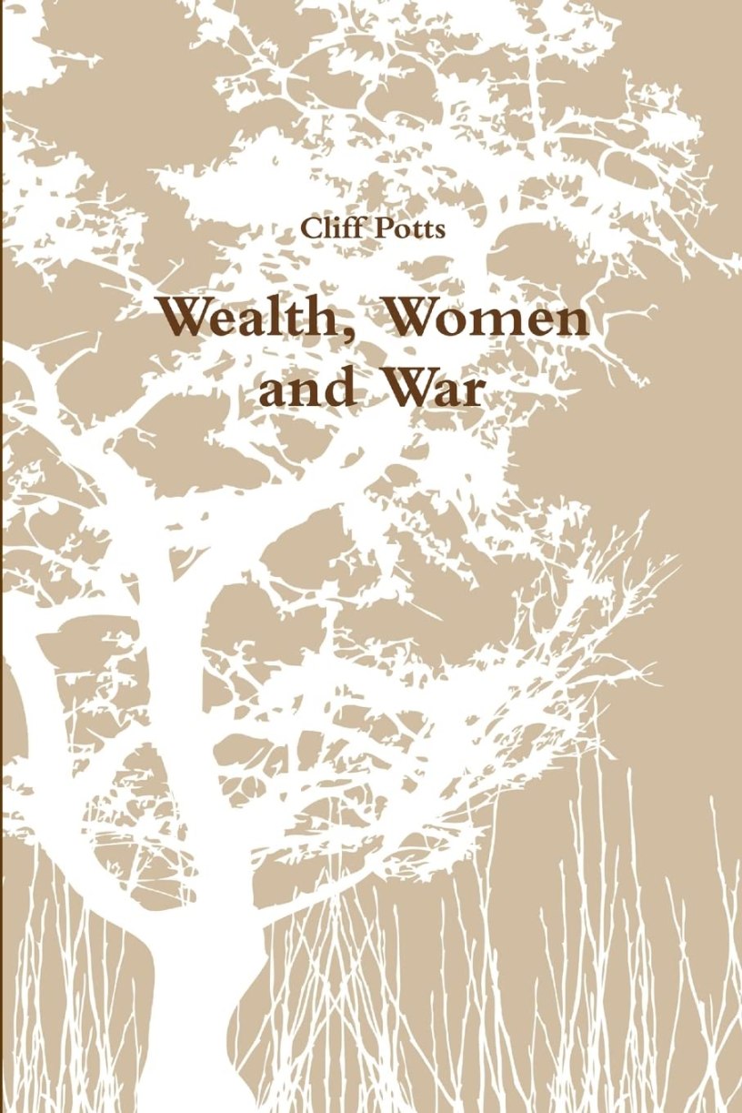 Cover art for Wealth, Women, and War; raw and unedited manuscript: a faded naked tree.