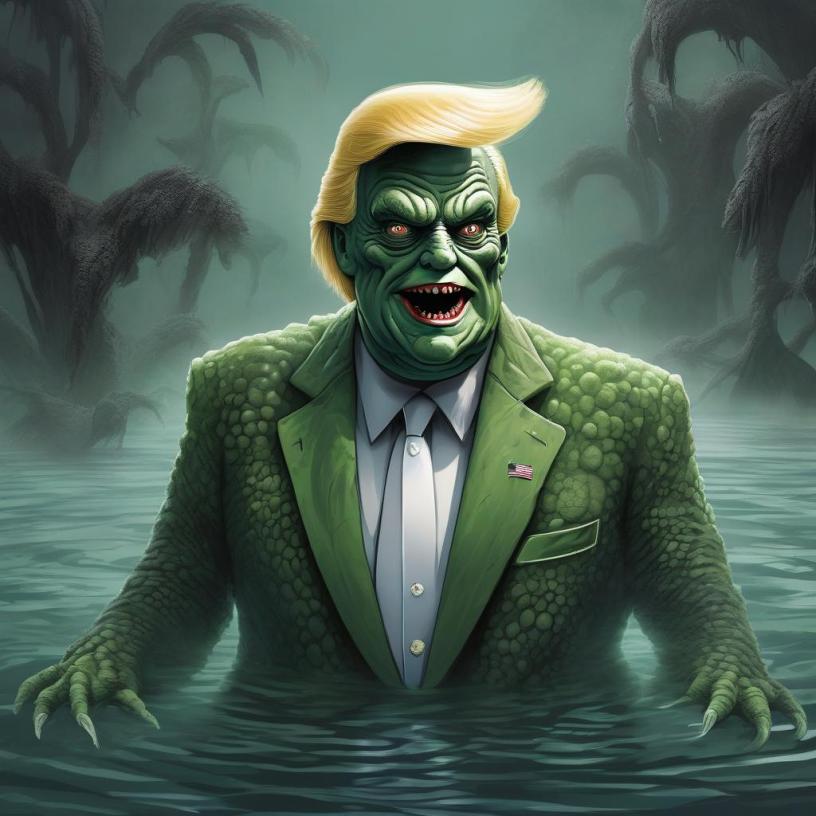 Trump, Born in the Swamp Could Never Drain it; He'd Evaporate.