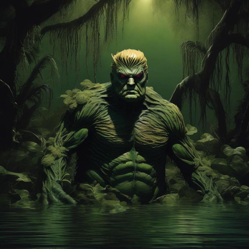 Sleazy, Slimy, Swampy Trump Rises From His Natural Environment.